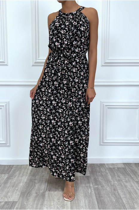 Robe longue noir motif liberty - 3