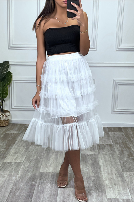 Jupe tulle 2024 longue blanche