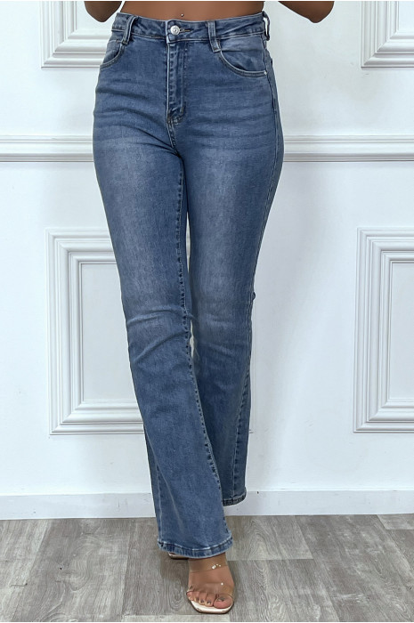 Jean bleu taille haute, pattes d'éléphant - 3