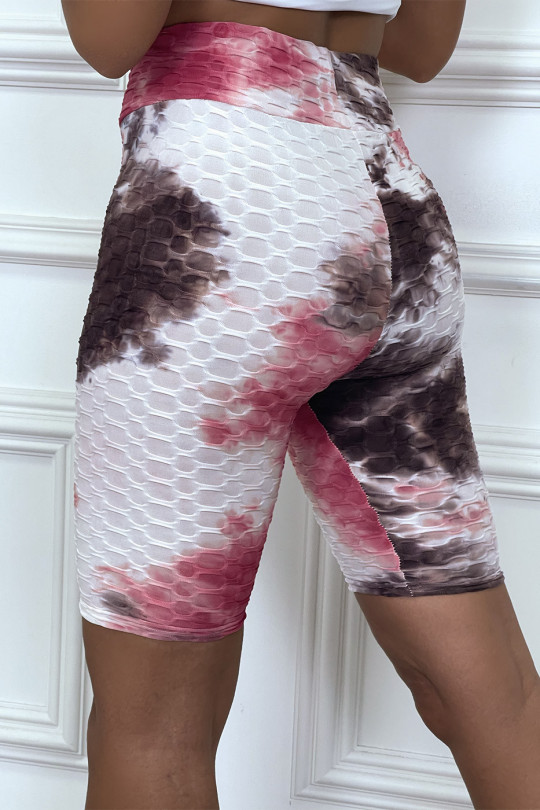Tie and dye fuchsia push-up and anti-cellulite cyclist - 7