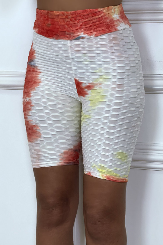Red push-up and anti-cellulite tie-dye cyclist