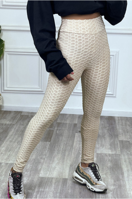 Legging push-up beige anti cellulite effet minceur