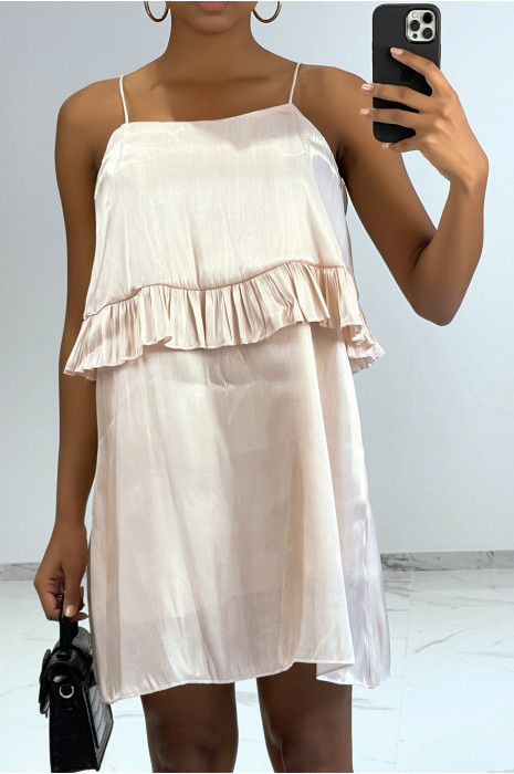 Petite robe fluide satinée robe poudrée - 2