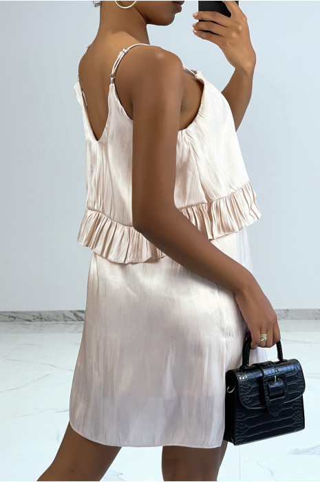 Little fluid satin dress powdered dress - 3