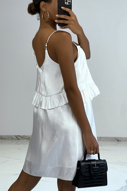 Petite robe fluide satinée blanche - 2