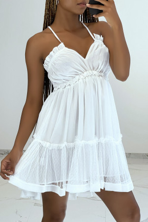 robe blanche fluide dentelle