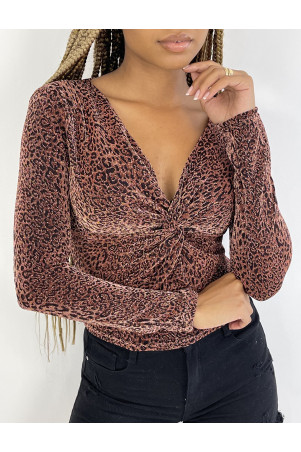 next red leopard print top