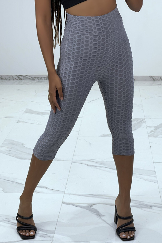Mid-length gray push-up anti-cellulite leggings