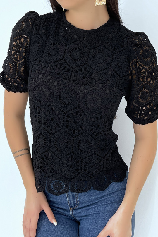 Short-sleeved round-neck T-shirt with embroidery - 2