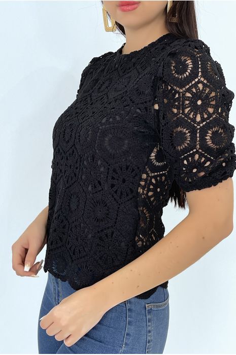 T-shirt manches courtes col rond avec broderies - 4