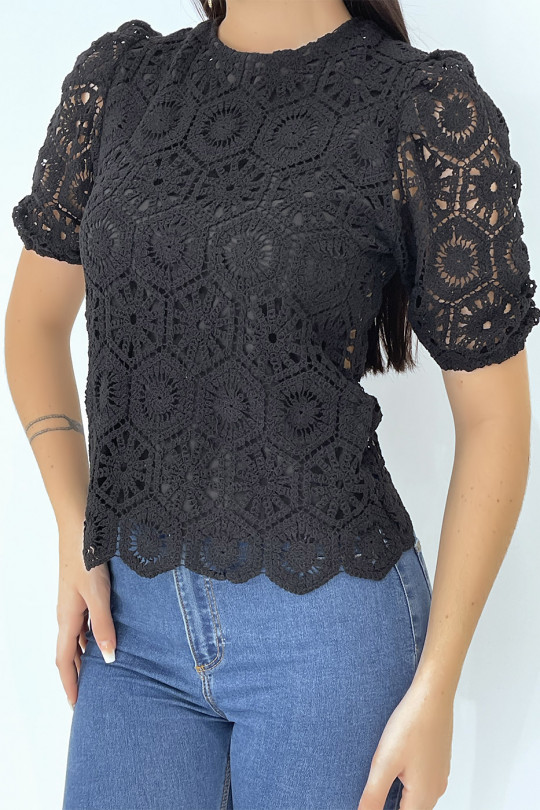 Short-sleeved round-neck T-shirt with embroidery - 5