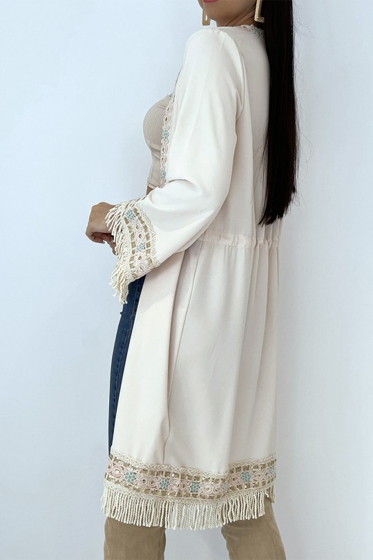 KiBKno beige with bohemian chic embroidery - 1