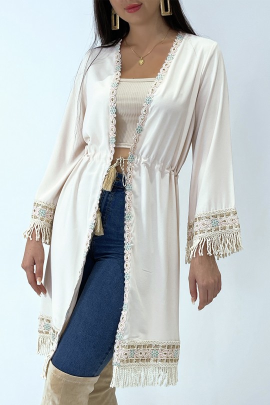 KiBKno beige with bohemian chic embroidery - 5
