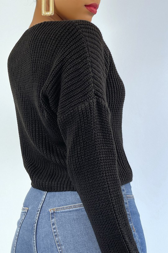 Trendy black acrylic mesh cardigan - 6