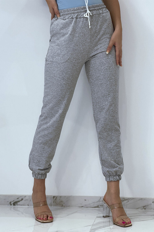 Jogging gris avec poches et élastique très agréable à porter - 3
