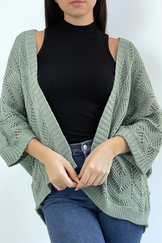 Very trendy and comfortable to wear green cardigan - 1
