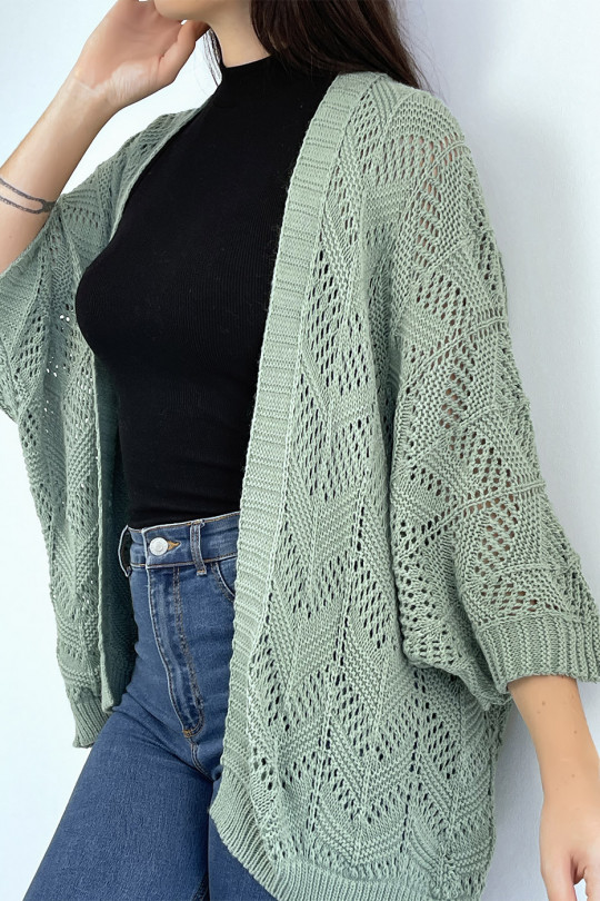 Very trendy and comfortable to wear green cardigan - 3