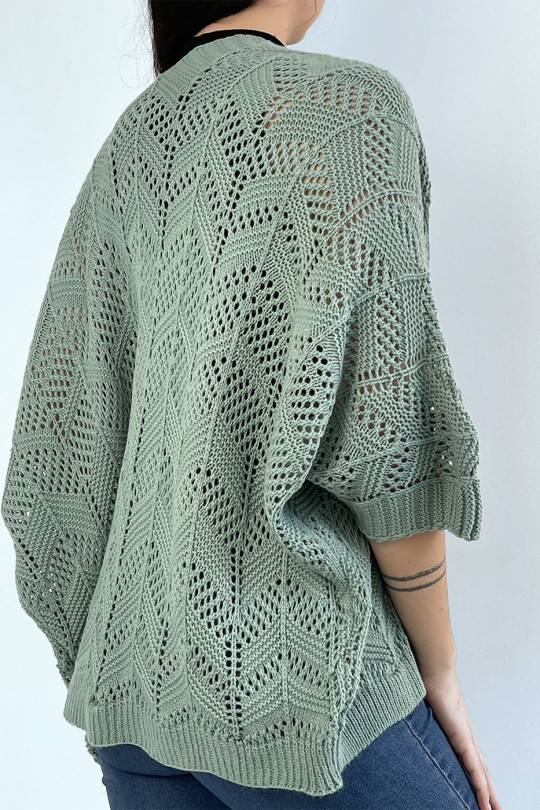 Very trendy and comfortable to wear green cardigan - 4