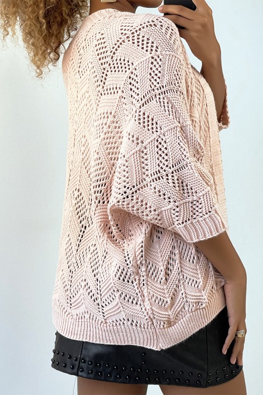 Very trendy and comfortable to wear pink cardigan - 3