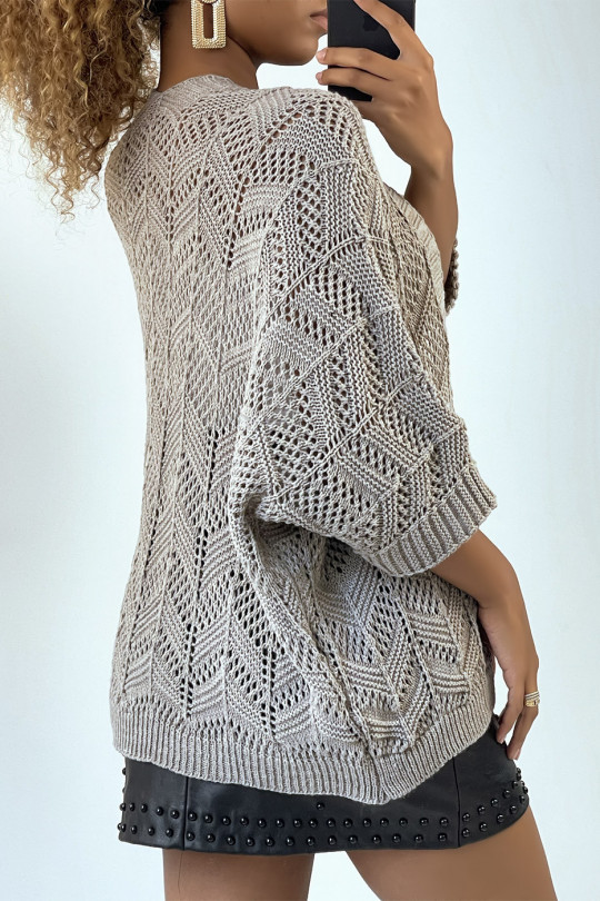 Very trendy and comfortable to wear taupe vest - 2