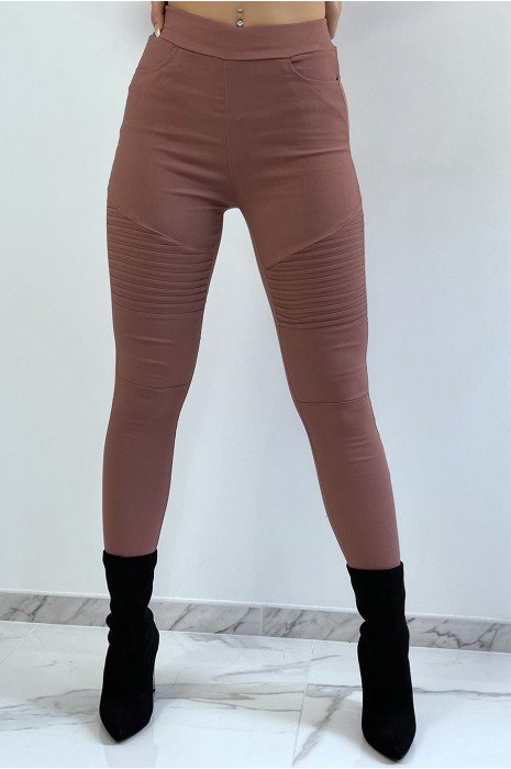 Pantalon slim strech style motard avec poches - 1