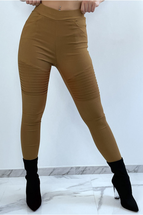 Pantalon slim strech camel style motard avec poches - 4