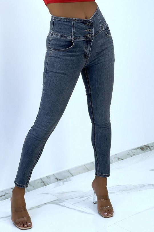 PaHPalon high waisted jeans with 3 buttons at the waist - 3