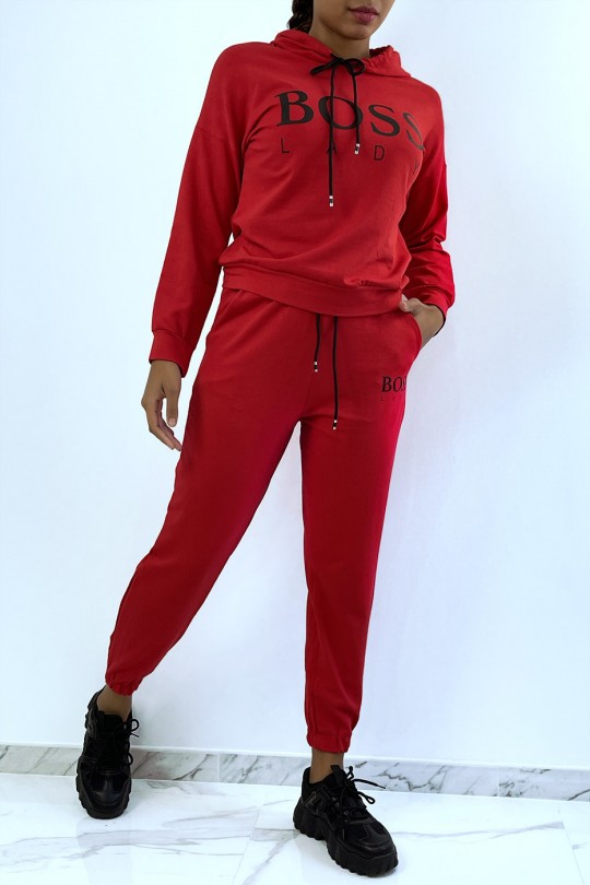 Goedkoop en trendy rood jogging trainingspak voor dames.