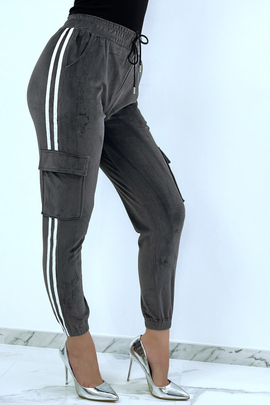 PePPh skin gray jogging bottoms with bands - 1