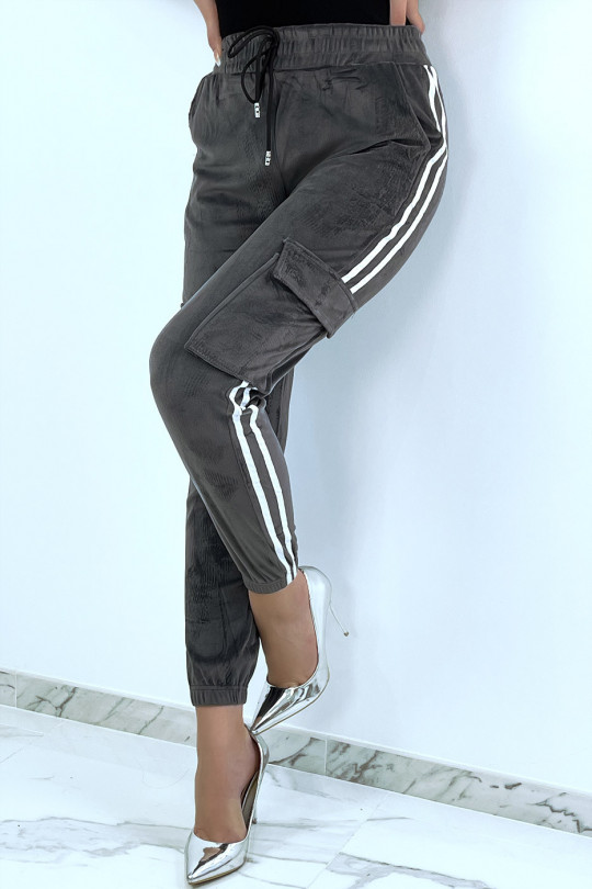 PePPh skin gray jogging bottoms with bands - 3