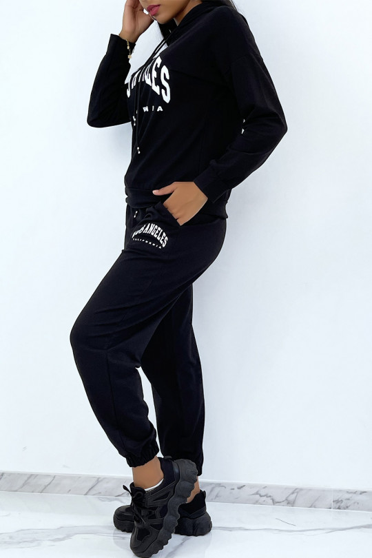 Black Tracksuit Set with Hoodie and Joggers - 4