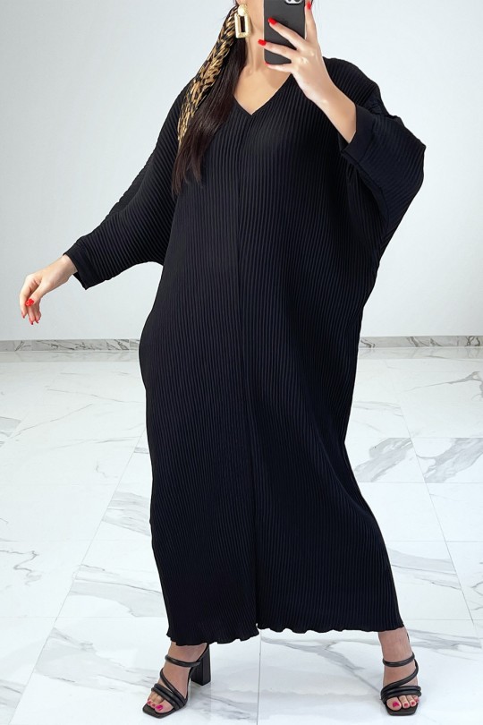 RoLR long black fluid and pleated abaya style - 3
