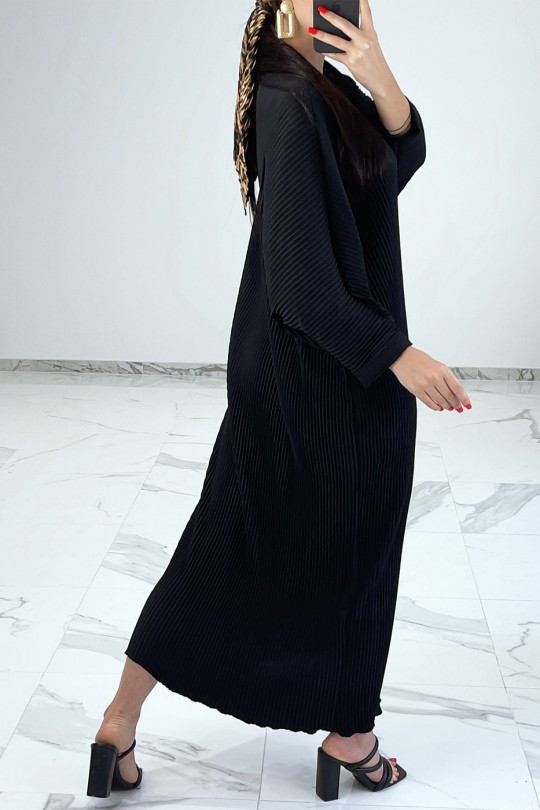 RoRR lange zwarte soepele en geplooide abaya-stijl - 5