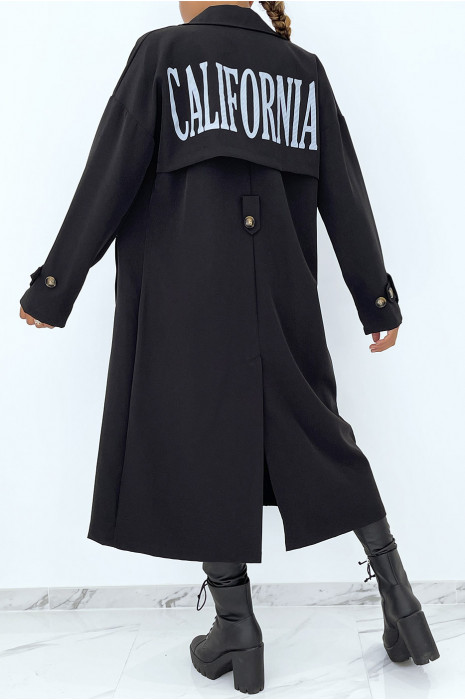 LoLL trench noir hyper tendance à inscription "California" - 1