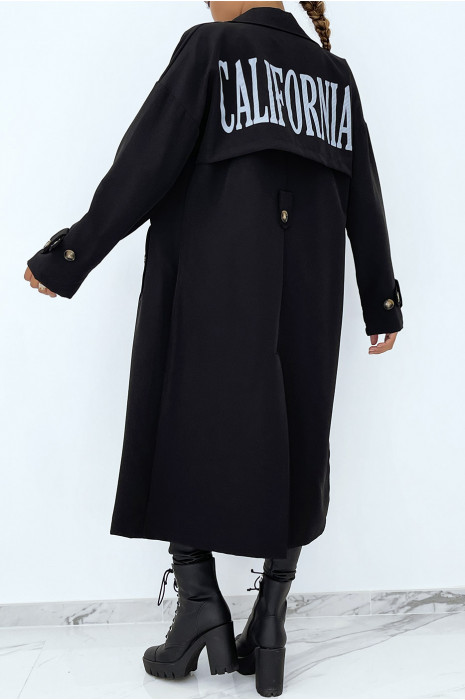 LoLL trench noir hyper tendance à inscription "California" - 2
