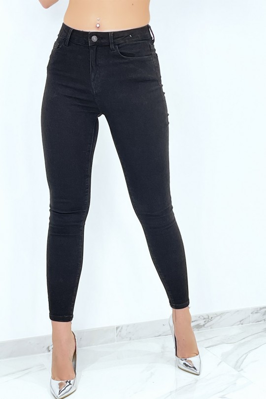 Zwarte slanke jeans met zeer elastische zakken - 1