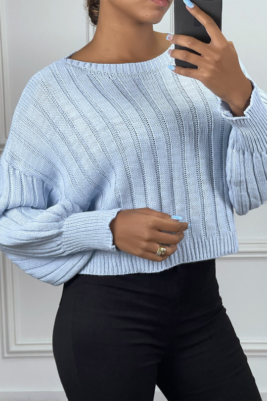 PuLL ample en turquoise avec manches large - 3 PuLL ample en turquoise avec manches large - 3