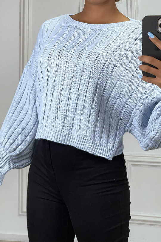 PuLL ample en turquoise avec manches large - 4 PuLL ample en turquoise avec manches large - 4