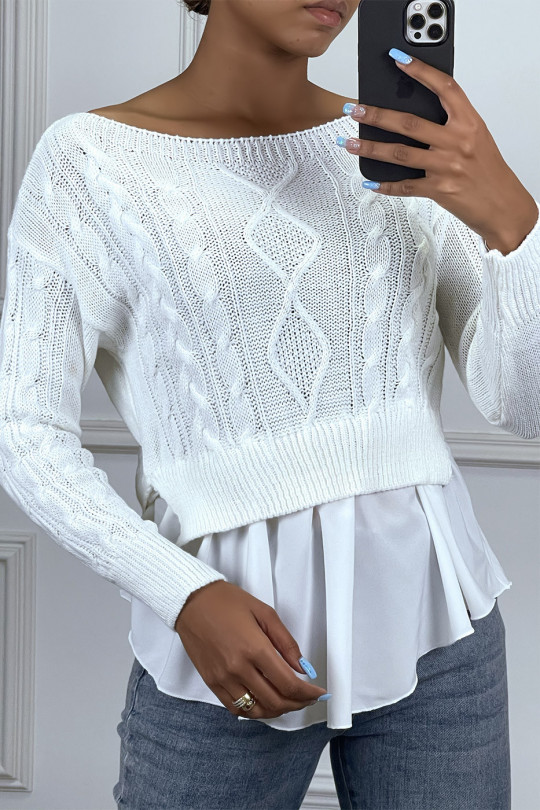 White sweater with frill - 2