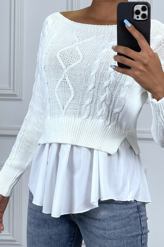 White sweater with frill - 3