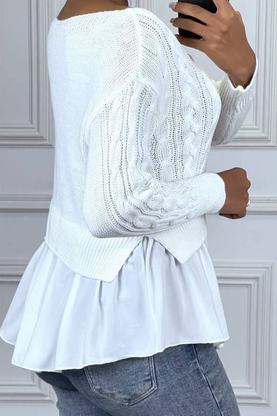 White sweater with frill - 4