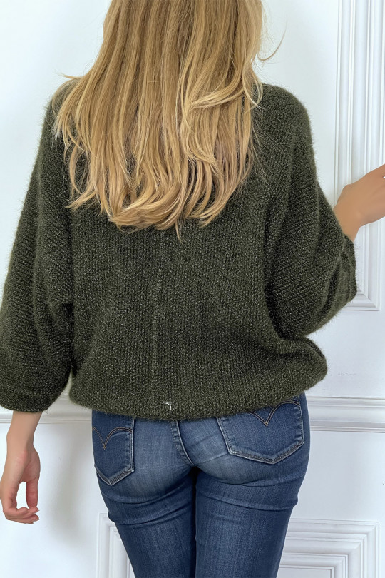 Khaki oversized sweater made of wool - 7