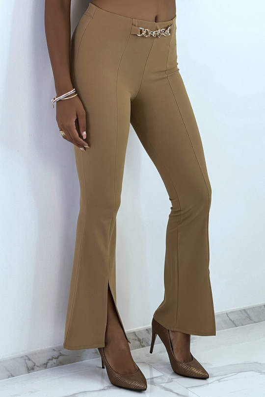 PAPAPlon camel bell-bottoms with slit and accessory - 2