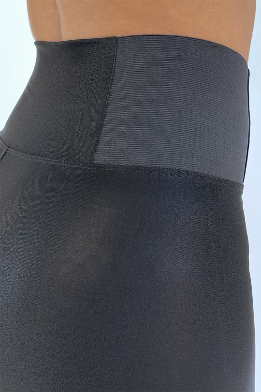 Hoge taille zwarte legging met elastische taille in een subliem mooi materiaal - 7