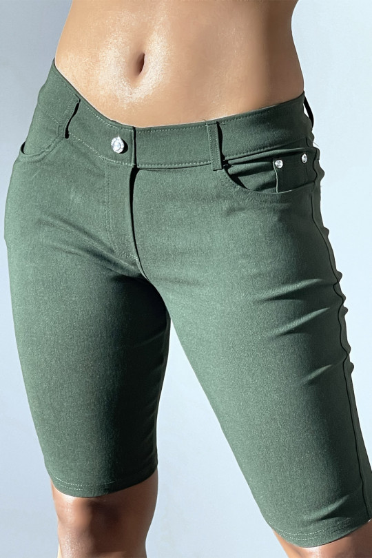 Basic gray cropped trousers with pocket - 1
