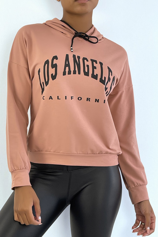 Pink hoodie with LOS ANGELES CALIFORNIA writing - 1