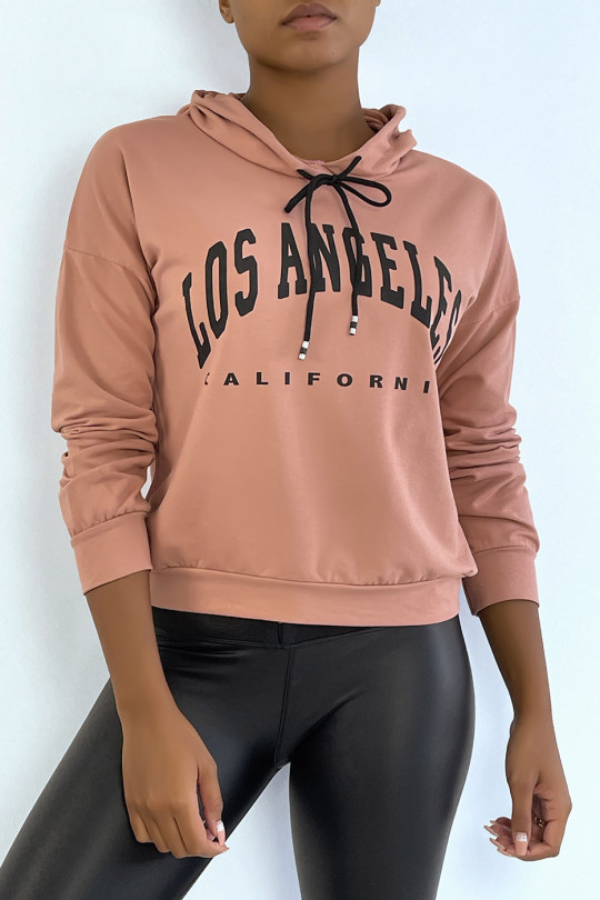 Sweat à capuche rose avec écriture LOS ANGELES CALIFORNIA - 2