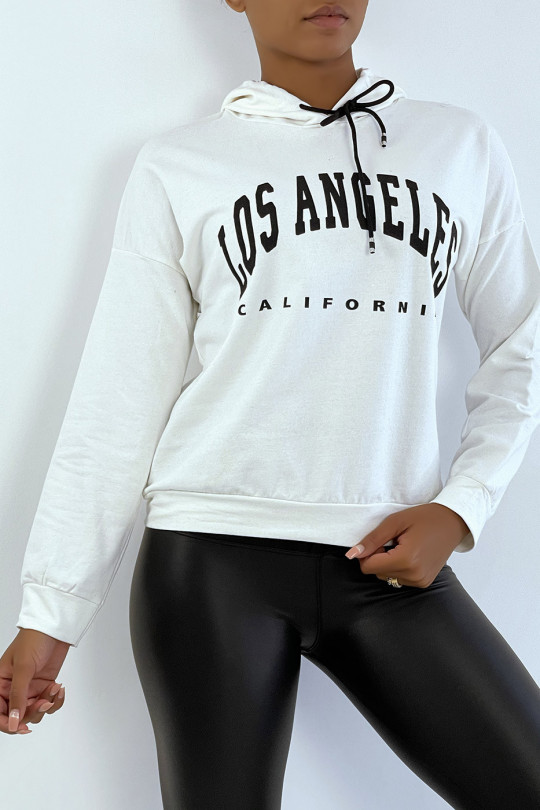 Witte hoodie met LOS ANGELES CALIFORNIA opschrift - 2