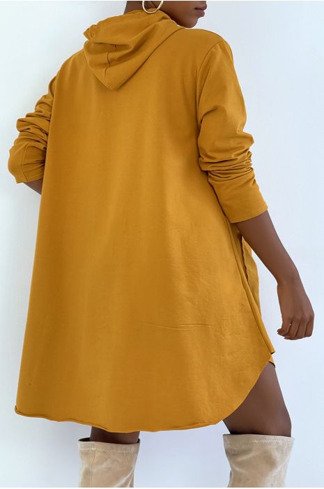 zeer oversized mosterdsweatshirt met glanzende VOGUE-letters - 5