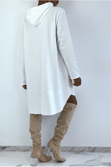 sweat très oversize blanc à inscription VOGUE brillante - 5